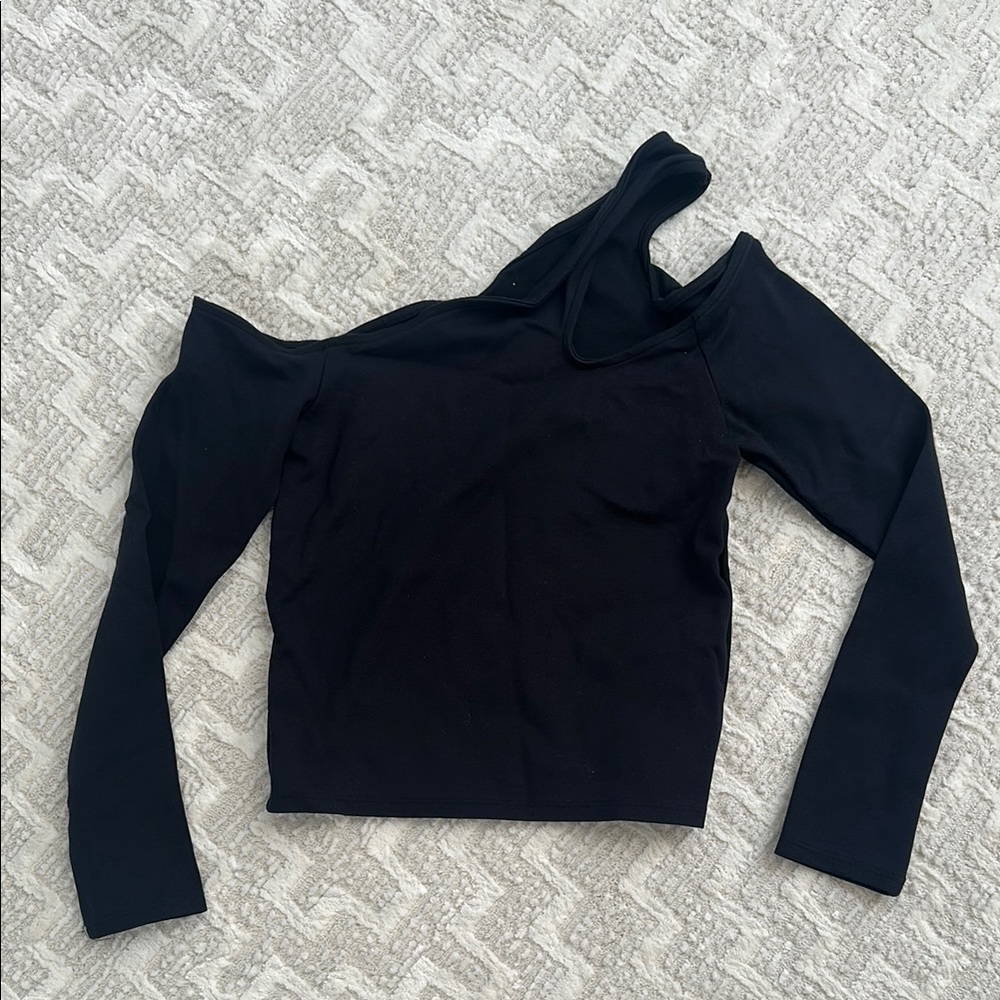 Black One-Shoulder Women's Top